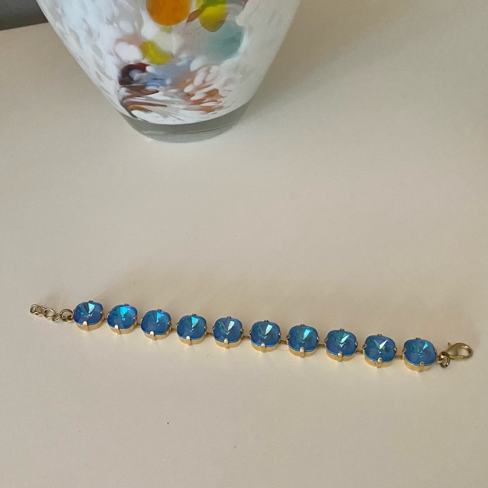 Row Blue Crystal Bracelet